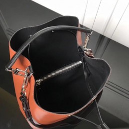 Replica Louis Vuitton Brown Black Trim Lockme Bucket
