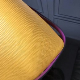 Replica Louis Vuitton Mustard Yellow Purple Trim Lockme Bucket