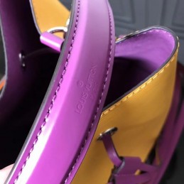Replica Louis Vuitton Mustard Yellow Purple Trim Lockme Bucket