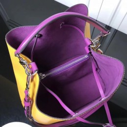 Replica Louis Vuitton Mustard Yellow Purple Trim Lockme Bucket