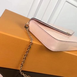 Replica Louis Vuitton Pale Pink Patent Embossed Monogram Felicie Pochette