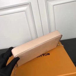 Replica Louis Vuitton Pale Pink Patent Embossed Monogram Felicie Pochette