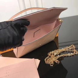 Replica Louis Vuitton Pale Pink Patent Embossed Monogram Felicie Pochette