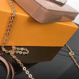 Replica Louis Vuitton Taupe Patent Embossed Monogram Felicie Pochette