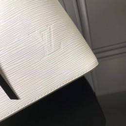 Replica Louis Vuitton White Black Trim Lockme Bucket