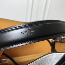 Replica Louis Vuitton White Black Trim Lockme Bucket