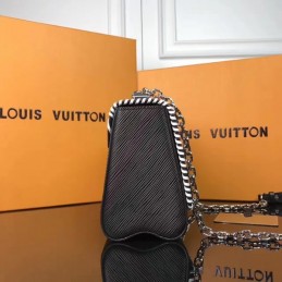 Replica Louis Vuitton Black Red White Stitched Twist MM