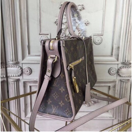 Replica Louis Vuitton Brown Monogram Pale Pink Trim Popincourt PM