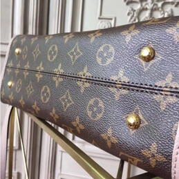 Replica Louis Vuitton Brown Monogram Pale Pink Trim Popincourt PM