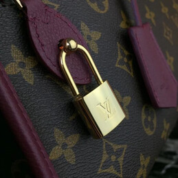 Replica Louis Vuitton Brown Monogram Burgundy Trim Popincourt PM