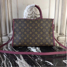 Replica Louis Vuitton Brown Monogram Burgundy Trim Popincourt PM