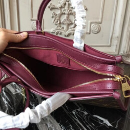 Replica Louis Vuitton Brown Monogram Burgundy Trim Popincourt PM