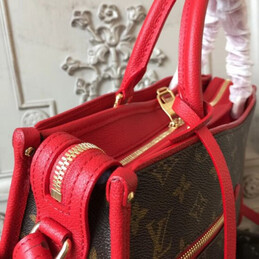 Replica Louis Vuitton Brown Monogram Red Trim Popincourt PM