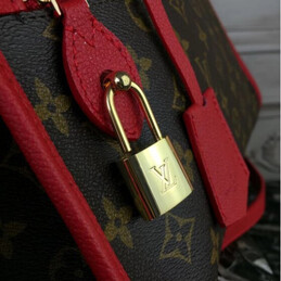 Replica Louis Vuitton Brown Monogram Red Trim Popincourt PM