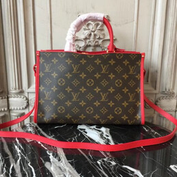 Replica Louis Vuitton Brown Monogram Red Trim Popincourt PM