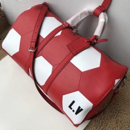 Replica Louis Vuitton Red Football Keepall Bandouliere 50