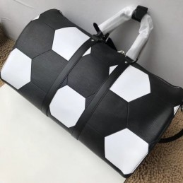 Replica Louis Vuitton Black Football Keepall Bandouliere 50