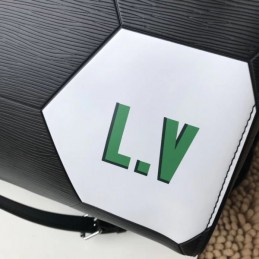 Replica Louis Vuitton Black Football Keepall Bandouliere 50