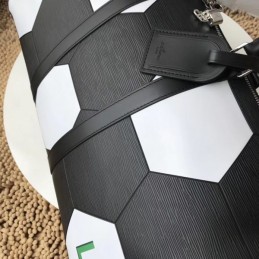 Replica Louis Vuitton Black Football Keepall Bandouliere 50