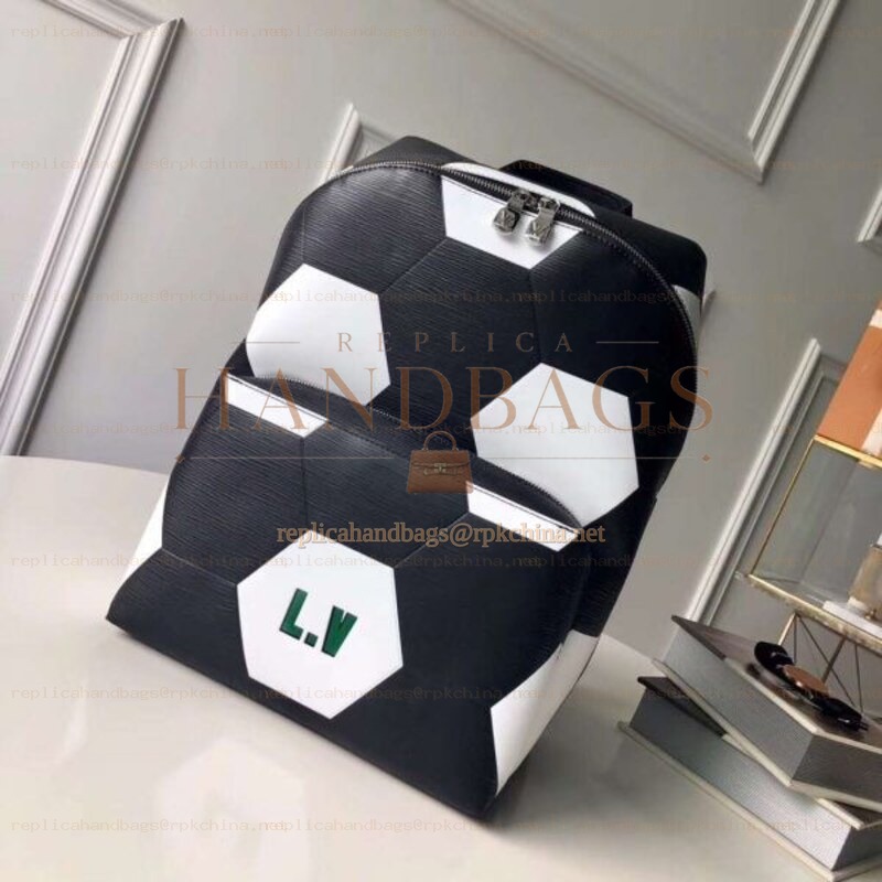 Replica Louis Vuitton Black Football Apollo Backpack