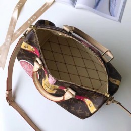 Replica Louis Vuitton Brown Monogram Travel Patch Speedy 30