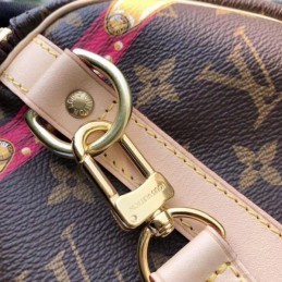 Replica Louis Vuitton Brown Monogram Travel Patch Speedy 30