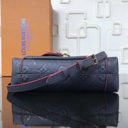 Replica Louis Vuitton Navy Blue Embossed Monogram Blanche BB