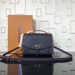Replica Louis Vuitton Navy Blue Embossed Monogram Blanche BB