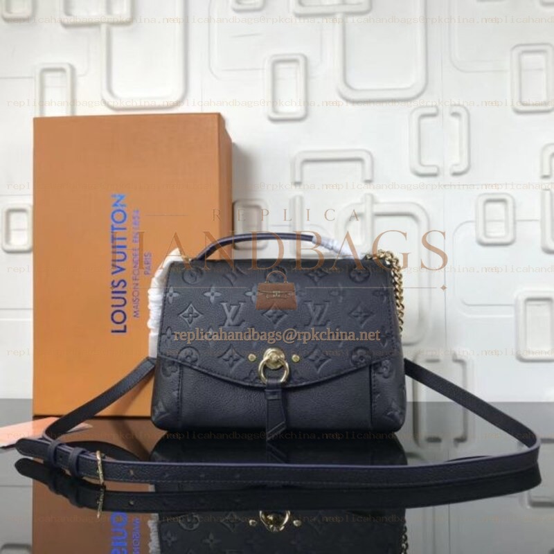 Replica Louis Vuitton Black Embossed Monogram Blanche BB