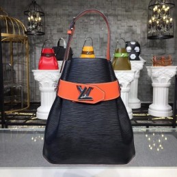 Replica Louis Vuitton Black Orange Flap Noe