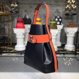 Replica Louis Vuitton Black Orange Flap Noe
