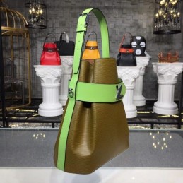 Replica Louis Vuitton Olive Green Lime Flap Noe