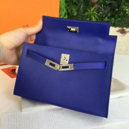 Replica Hermes Cobalt Blue Kelly Pochette Gold Hardware Bag