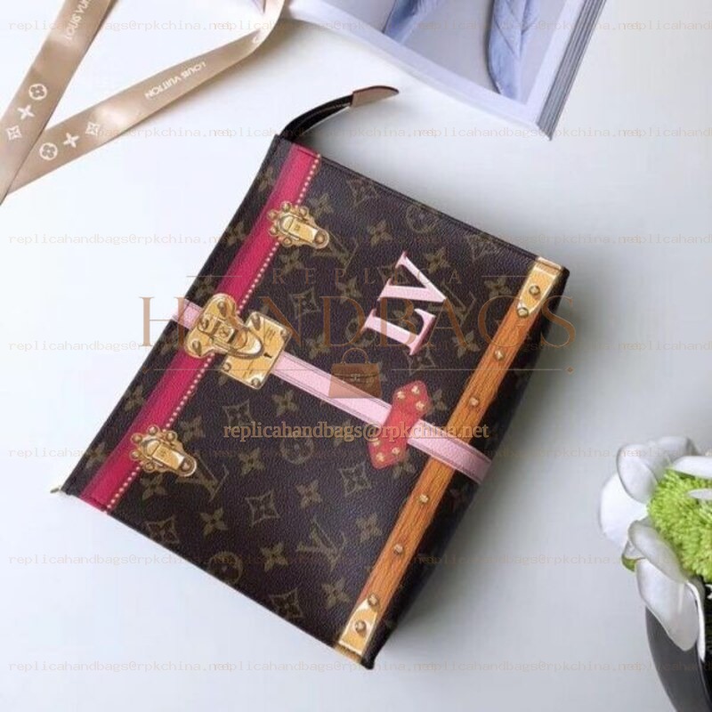 Replica Louis Vuitton Brown Monogram Multicolor Trunk Toiletry Pouch 26