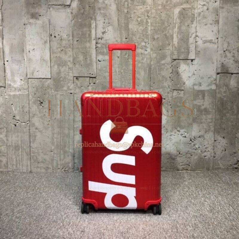 Replica Louis Vuitton Red Supreme Rimowa 82L Luggage