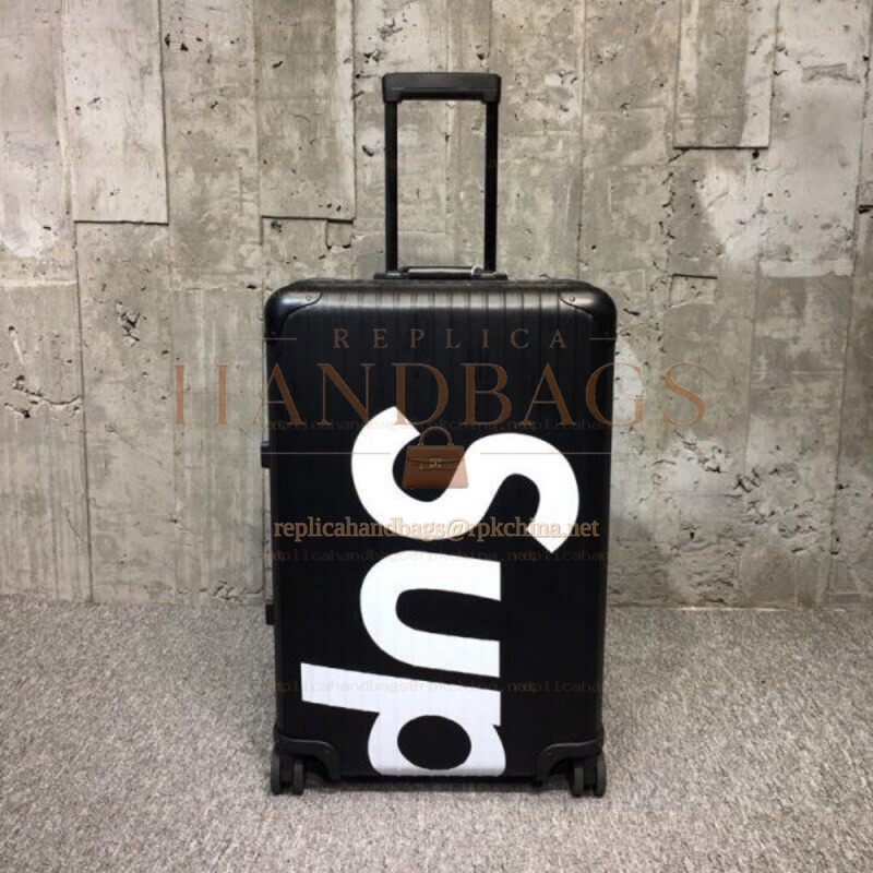 Replica Louis Vuitton Black Supreme Rimowa 82L Luggage