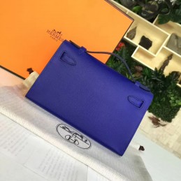 Replica Hermes Cobalt Blue Kelly Pochette Gold Hardware Bag
