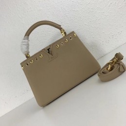 Replica Louis Vuitton Taupe Studded Capucines BB