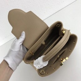 Replica Louis Vuitton Taupe Studded Capucines BB
