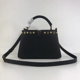 Replica Louis Vuitton Black Studded Capucines BB