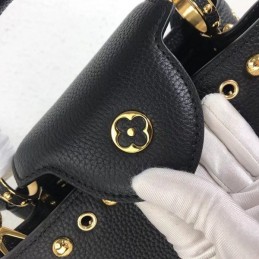 Replica Louis Vuitton Black Studded Capucines BB