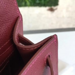 Replica Hermes Burgundy Kelly Pochette Palladium Hardware Bag