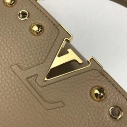 Replica Louis Vuitton Taupe Studded Capucines PM