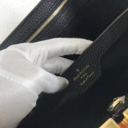 Replica Louis Vuitton Black Studded Capucines PM
