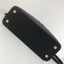 Replica Louis Vuitton Black Studded Capucines PM