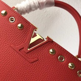Replica Louis Vuitton Red Studded Capucines PM