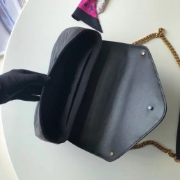 Replica Louis Vuitton Black Quilted Rainbow Logo New Wave Chain Bag MM