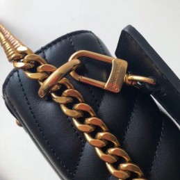 Replica Louis Vuitton Black Quilted Rainbow Logo New Wave Chain Bag MM