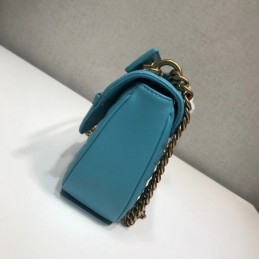 Replica Louis Vuitton Turquoise Quilted Rainbow Logo New Wave Chain Bag MM