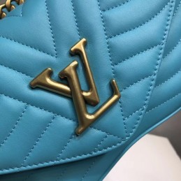 Replica Louis Vuitton Turquoise Quilted Rainbow Logo New Wave Chain Bag MM